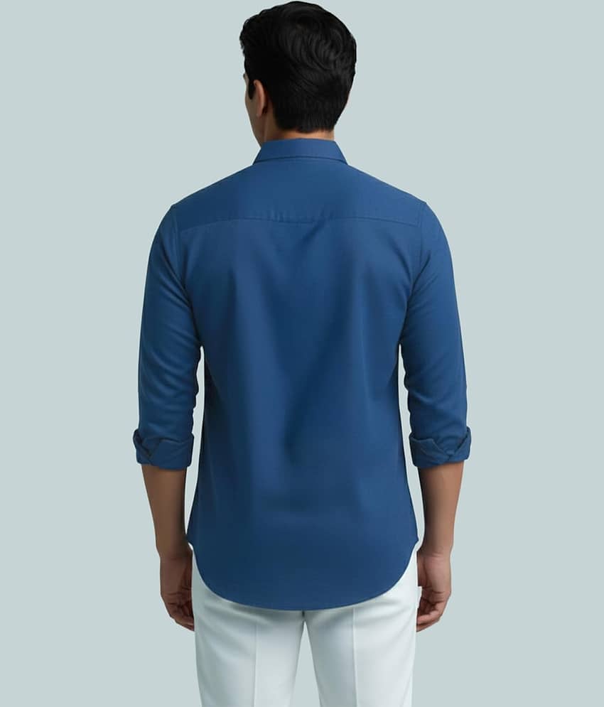 Yugnik Cotton Blend Plain Shirt Style Kurta For Men ( White ) view 2