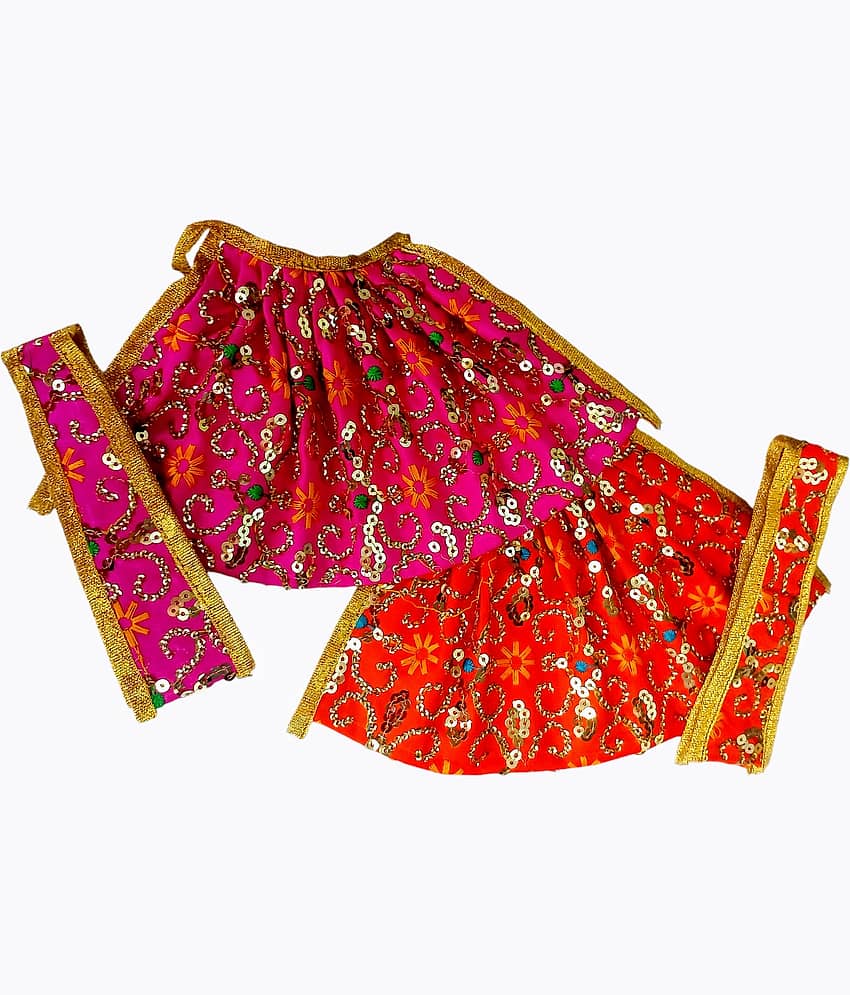 Cherry Tree Radha Krisha Multicolor Polyester Lehanga ( Pack of 1 ) view 2