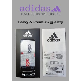 (Set of 3) Adidas Mens Sports Ankle Length Cotton Blend Socks view 2