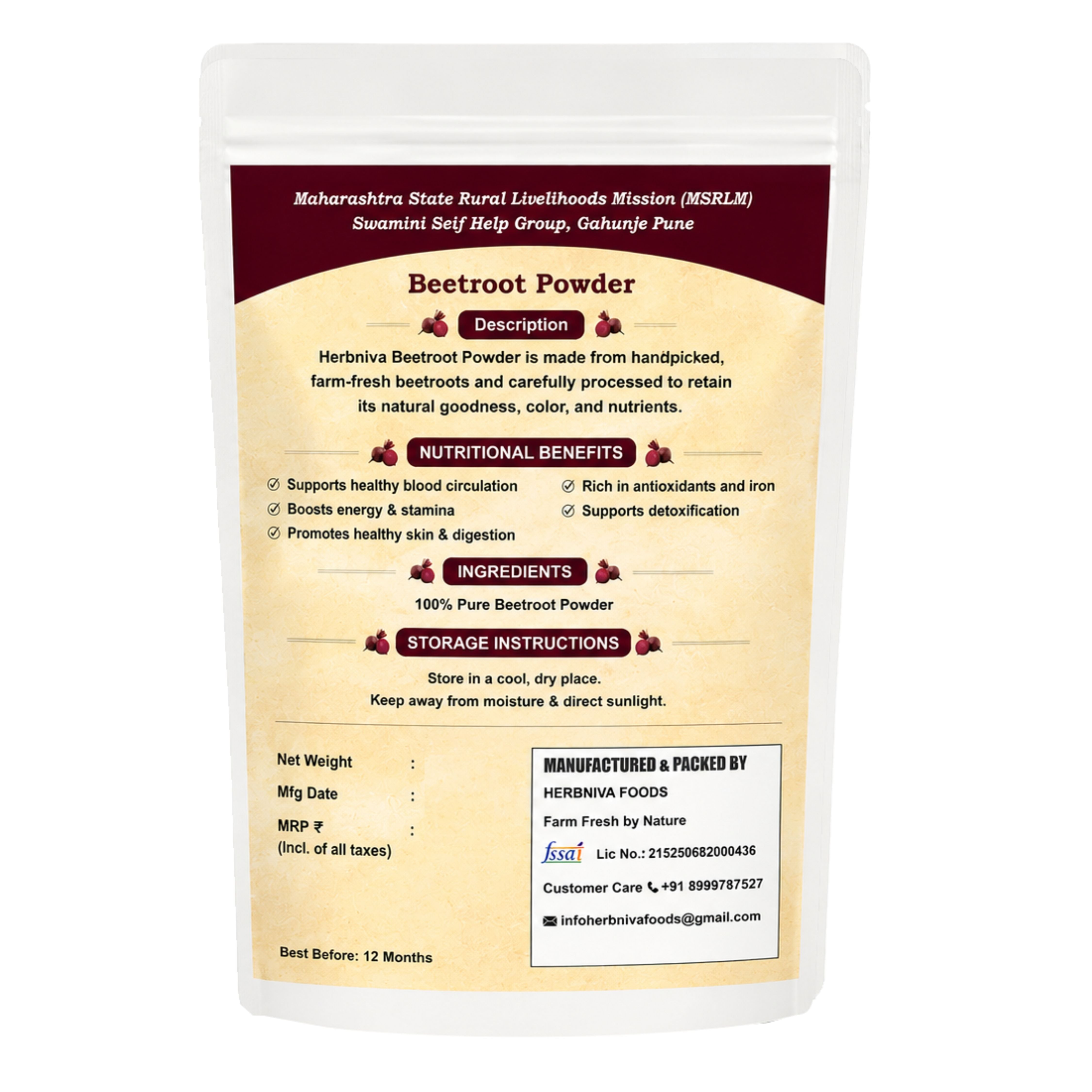 Herbniva Foods Beetroot Powder 200 g view 2