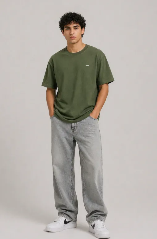 NEVAAH Premium Solid Oversized TShirt view 2