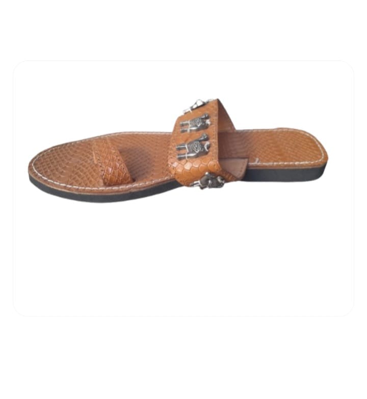 Women's Brown Leather Flats view 2