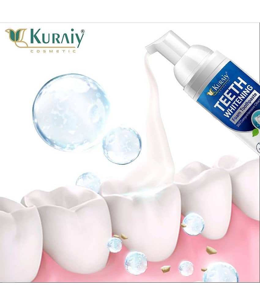 KURAIY Teeth Whitening Oral Hygiene Breath Toothpaste Foam 60ML PACK OF 3 view 2