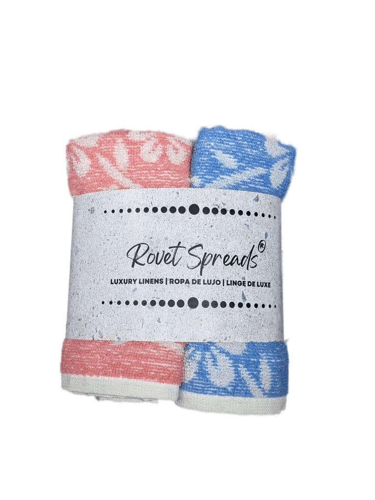 ROVET SPREADS Pure Cotton Water Absorbent Hand Towels/Face Towels (14"x21", Pack of 4) - Luxurious, Soft, and Quick-Drying Towels for Daily Use and Spa-Like Experience