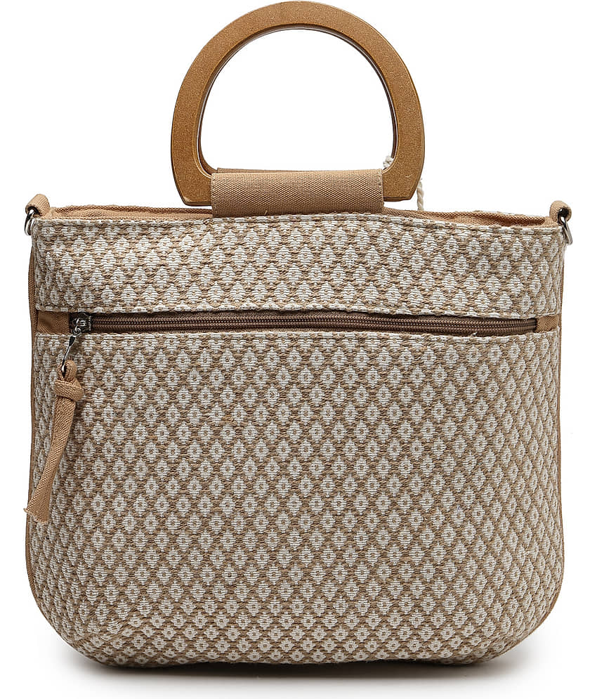 Anekaant Handheld Bag Cotton Set of 1 ( Camel ) view 2