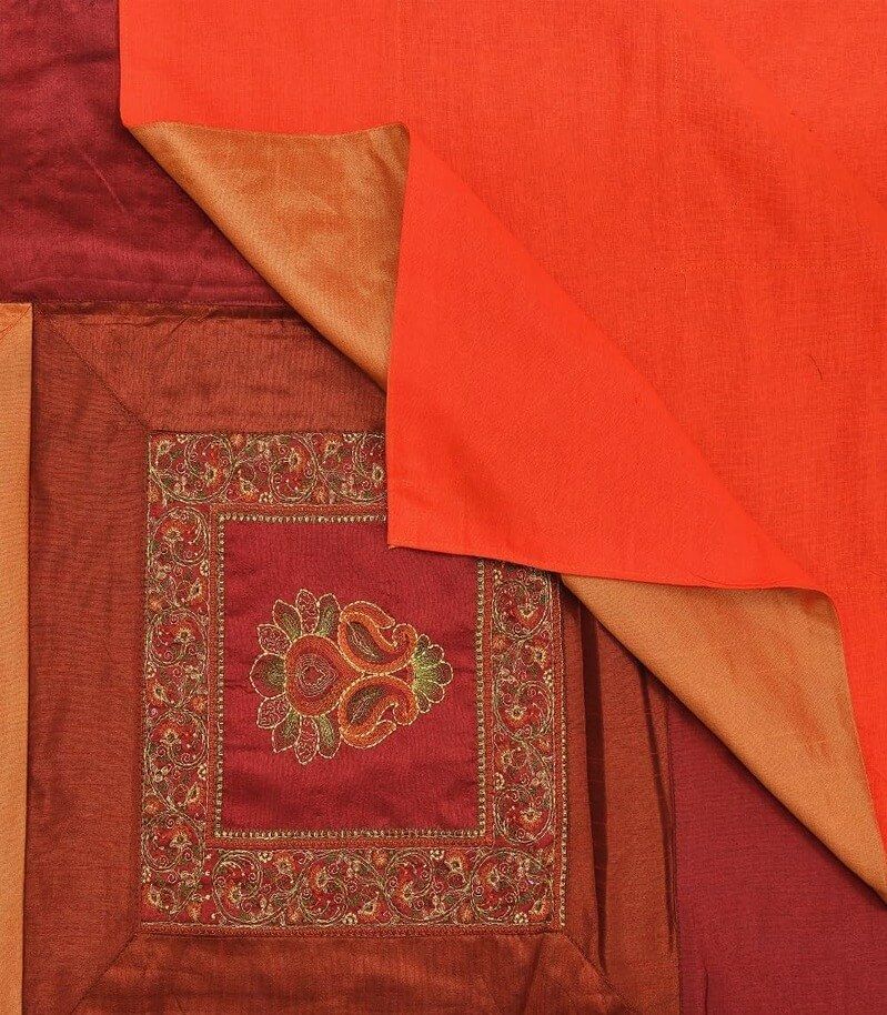 Luxury 240 TC Embroidery Silk Bedsheet for Double Bed view 2