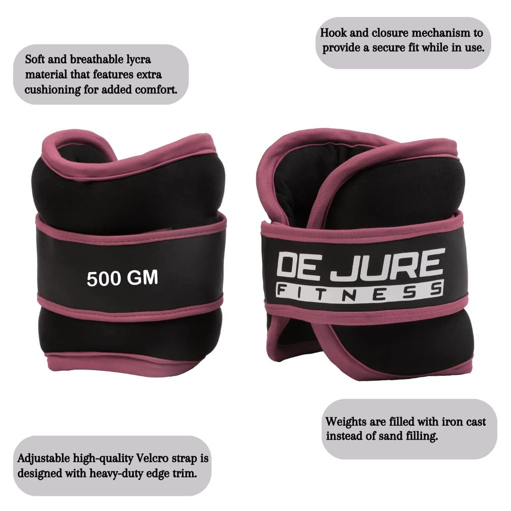 DE JURE FITNESS Ankle & Wrist Weight Set, Adjustable Strap view 2