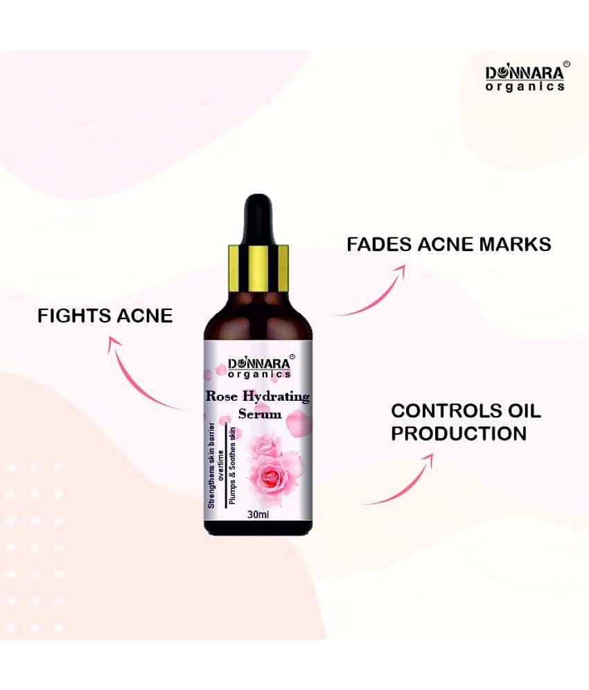 Donnara Organics Face Serum Rose Water Pigmentation Reducing For All Skin Type ( Pack of 1 ) view 2