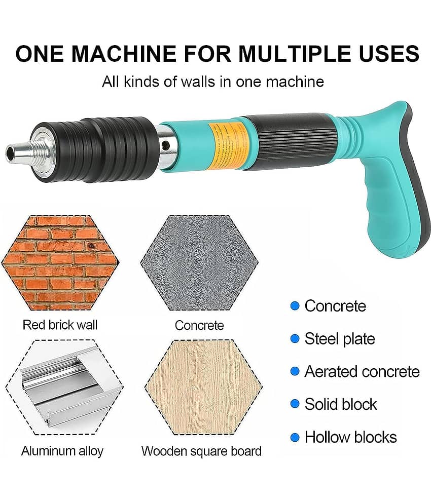 Kapalin Nail Gun Kit with 50pcs Nails Metal Polish Block Manual Nail Gun Power Tool Nail Shooting Machine 1 no.s view 2