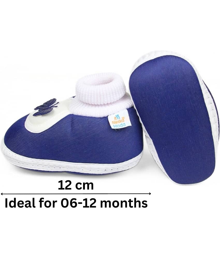 Neska Moda - Light Blue Booties For Baby Boy & Baby Girl 6-12 Months ( Pack of 1 ) view 2
