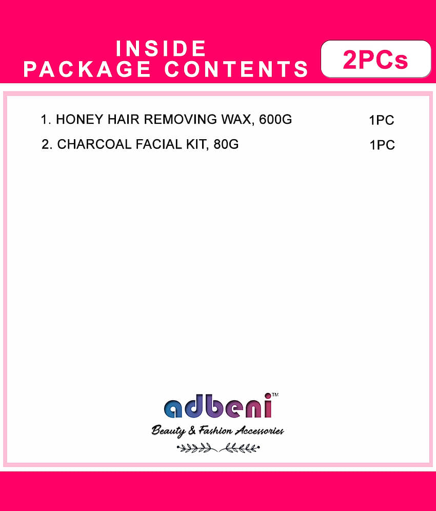 Adbeni Charcoal Facial Wax With Honey Hair Remover Wax,(GC1366) Makeup Kit Pack of 2 680 view 2