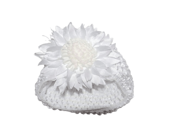 Baby Girl White Floral Headband Infant Hair Accessory view 2
