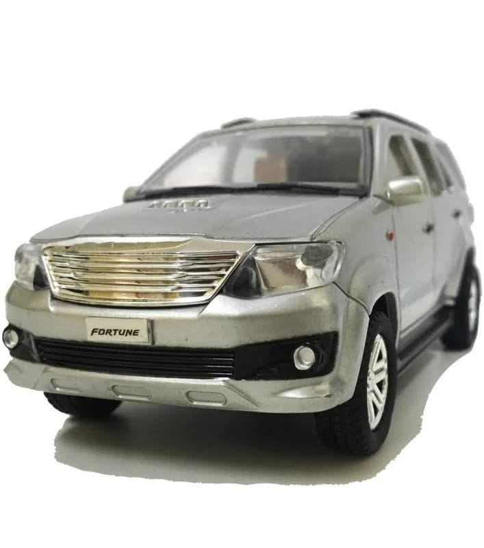 Pull Back Plastic Fortuner Car Toys|Wonderfull Design & Bold Look|Excellent Body|Perfect for Kids Fun (Pack of 1, Silver) view 2