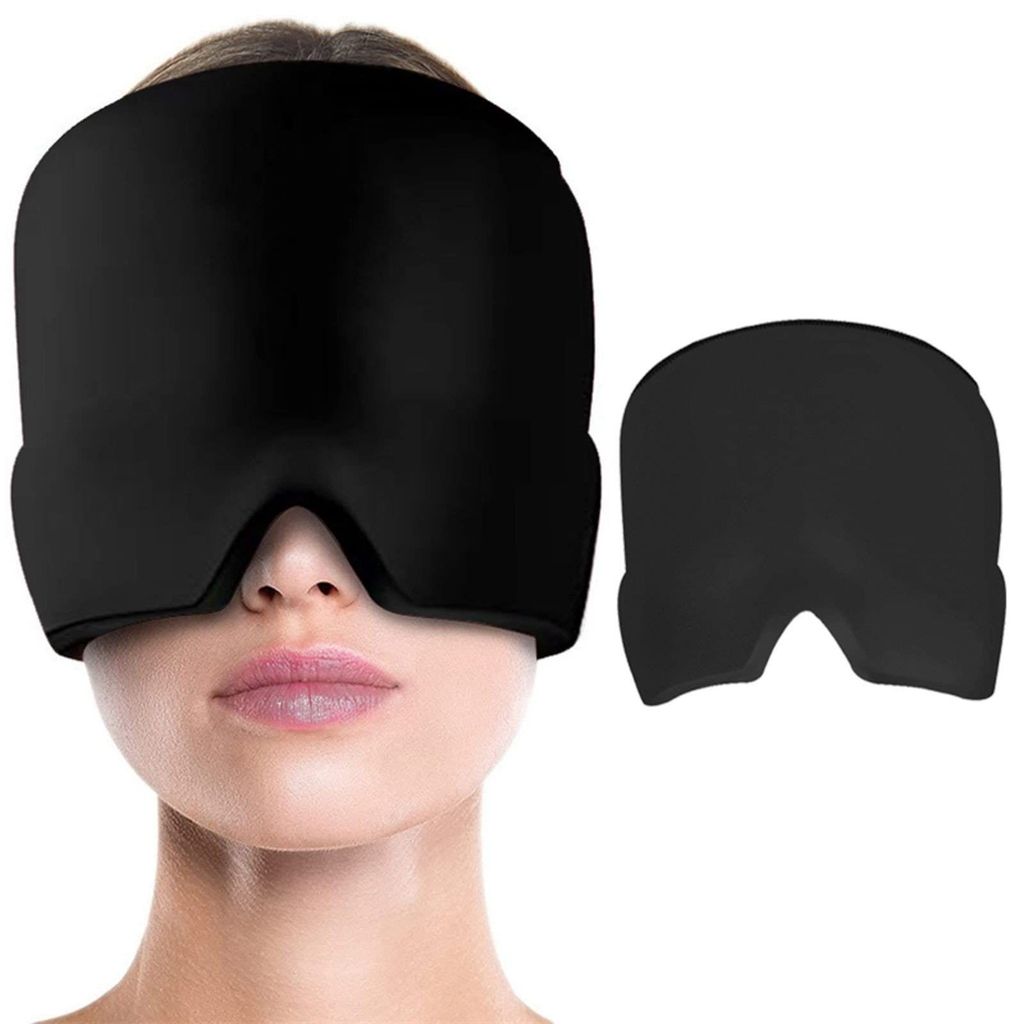 Ezyfit 058 Migraine and Headache Cold Pack Head Relief Cap for Tension Headache, Puffy Eyes, Sinus Headache and Stress Relief Gel Cold Compress, Black - Single Layer view 2
