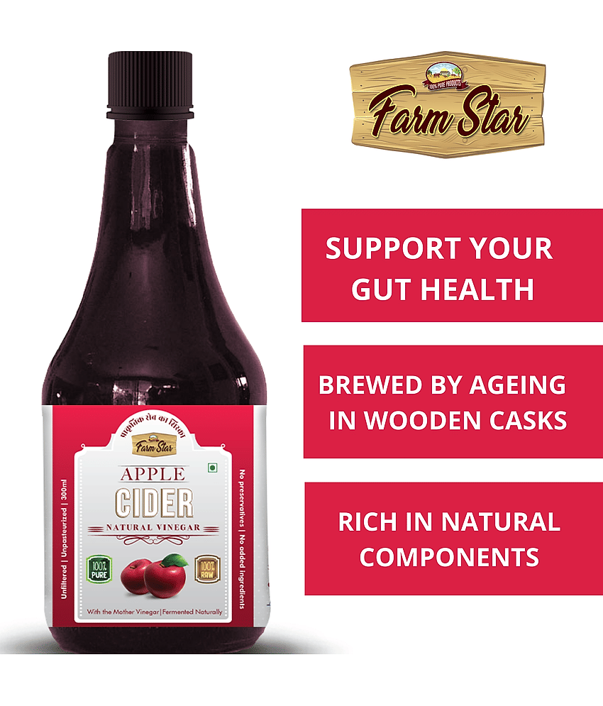 Farm Star Apple Cider Vinegar Farmented & Raw 300 ml view 2