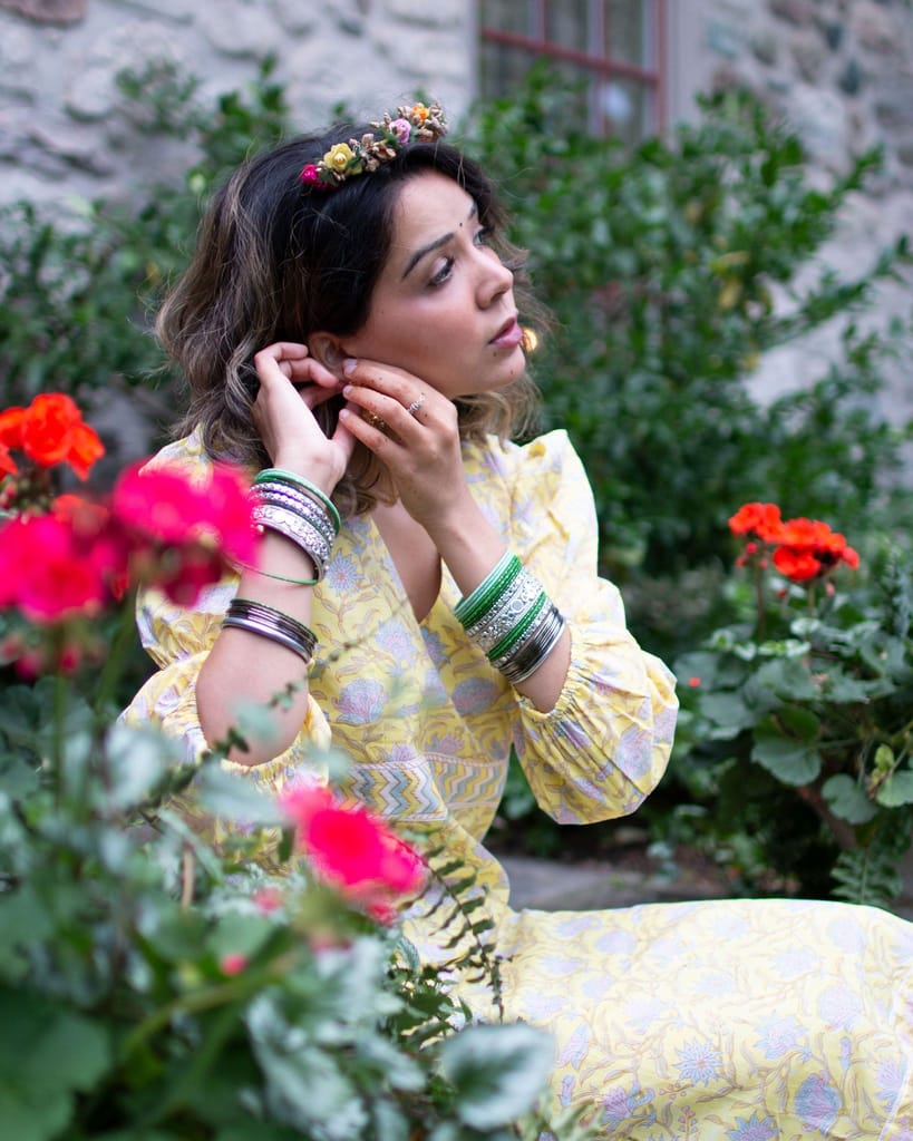 Sun-kissed Yellow Organic Cotton dress by Aagaaz Jaipur view 2