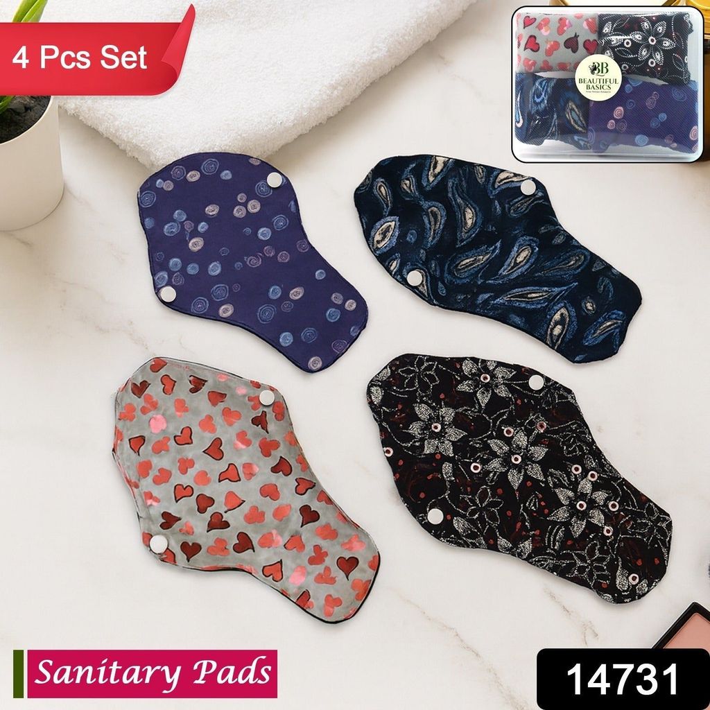 Reusable Cloth Sanitary Pads for Women (4 Pc / Set) view 2