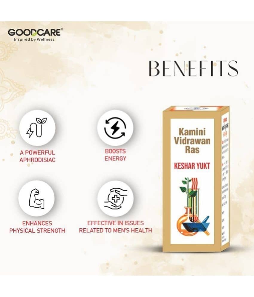 Goodcare-Kamini Vidrawan Ras Keshar Yukta Tablet -Boosts Strength, Stamina,Vigor & Vitality- 5 Gms view 2