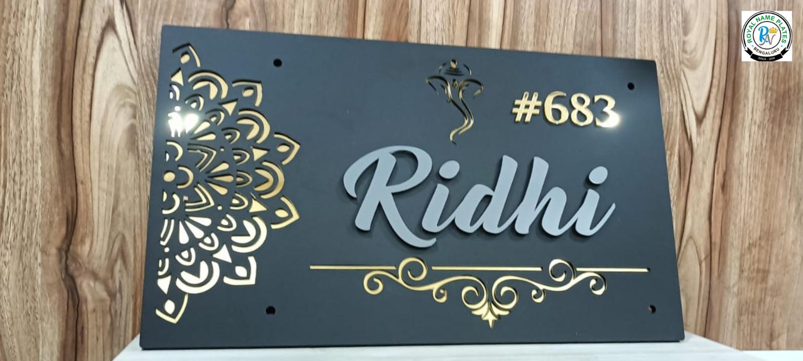 Elegant Matte Black Acrylic House Name Plate view 2