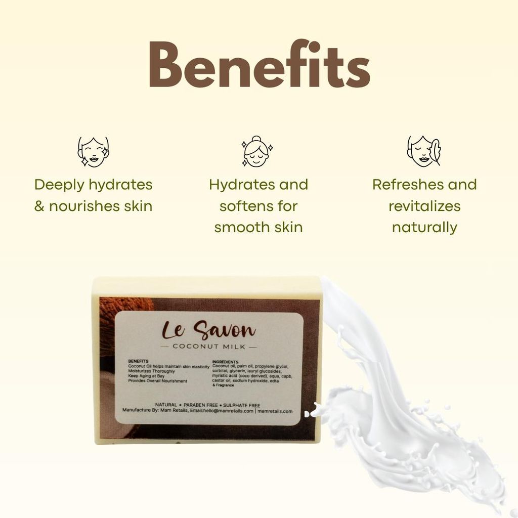 Le Savon Coconut Milk - 100% Natural, Paraben Free, Sulphate Free view 2