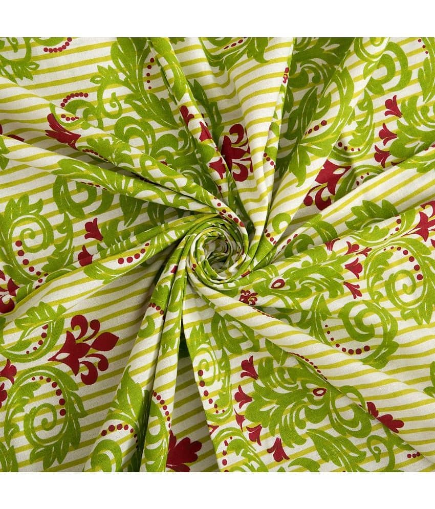 Cosito Cotton 1 Double Bedsheet with 2 Pillow Covers ( Light Green ) view 2