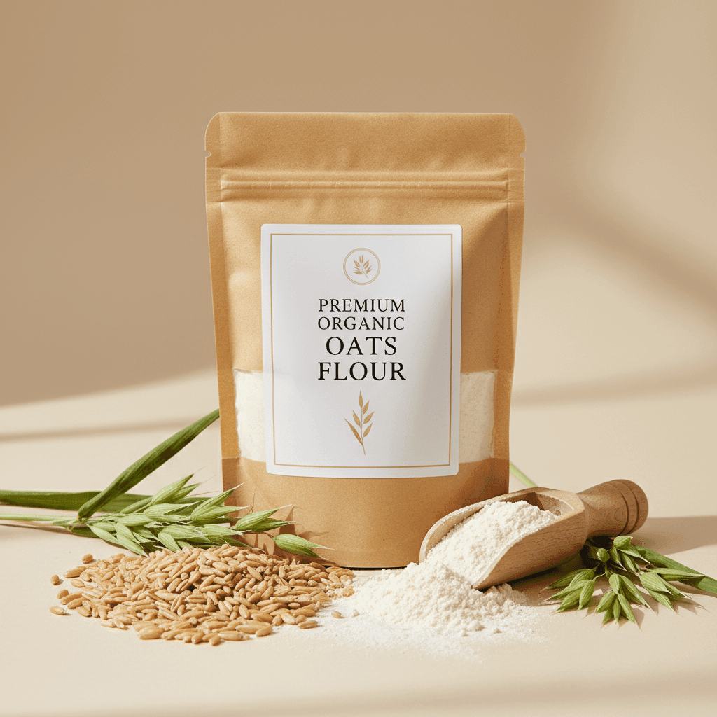 Organic Oats Flour | High Fiber Avena Sativa Healthy Whole Grain Flour view 2