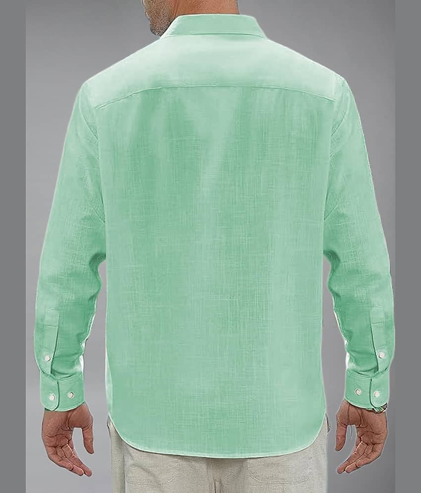Yugnik Cotton Blend Slim Fit Full Sleeves Men's Formal Shirt - Turquoise ( Pack of 1 ) view 2