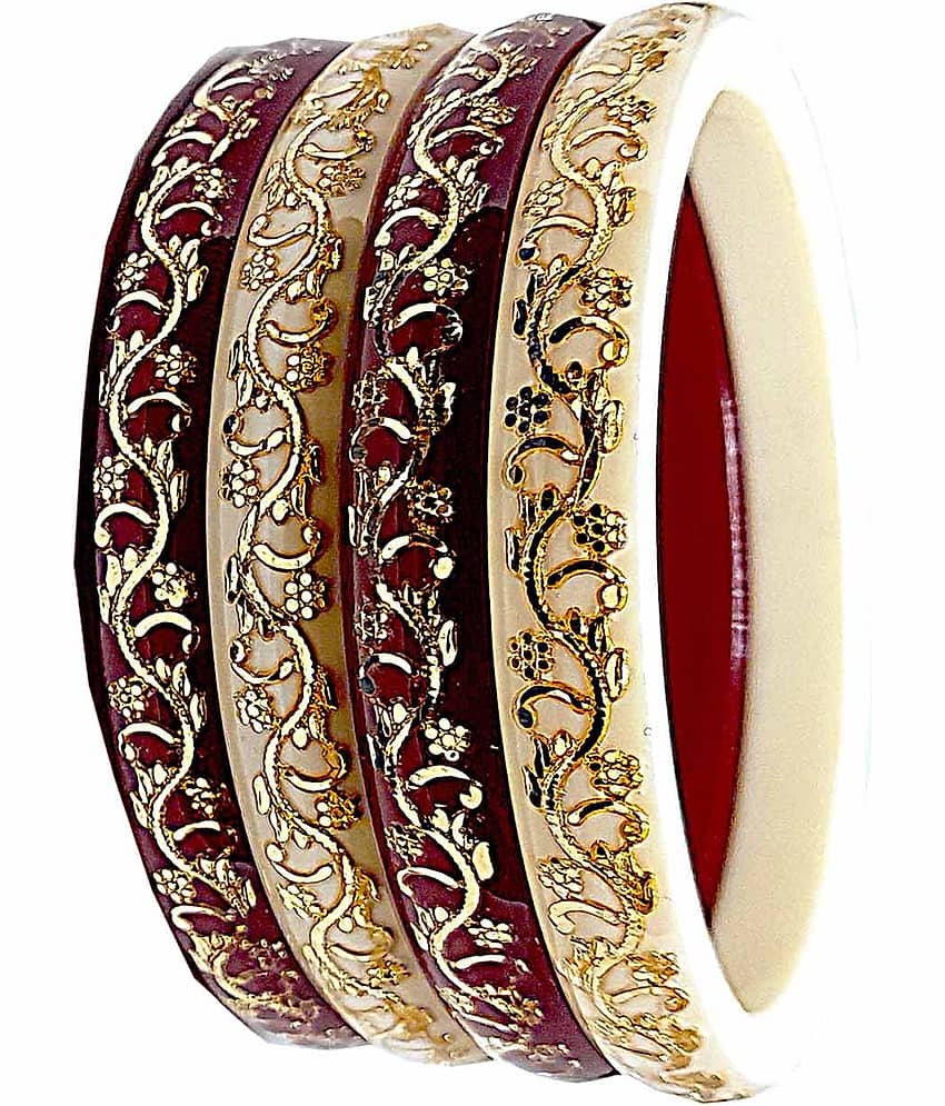Bovzen Multicolor Bangle Set ( Pack of 4 ) view 2