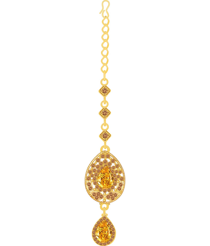 Stylish Gold Plated Traditional Maang Tikka Jewellery For women Girl view 2