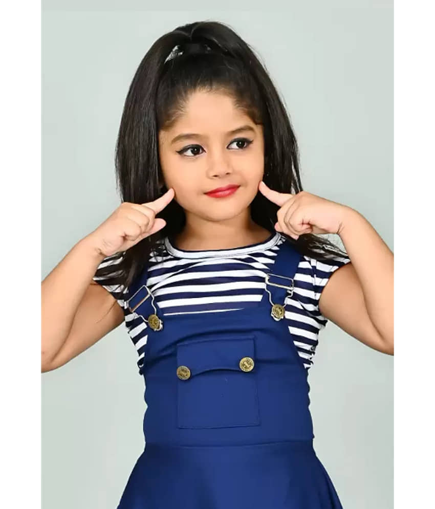 JCT DRESSES Crepe Frock For Girls ( Pack of 1 , Blue ) view 2