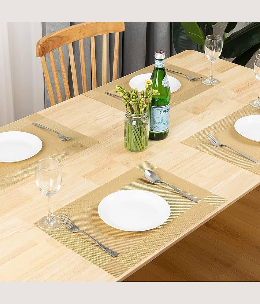 Crasts PVC Solid Rectangle Table Mats ( 45 cm x 30 cm ) Pack of 4 - Multi view 2