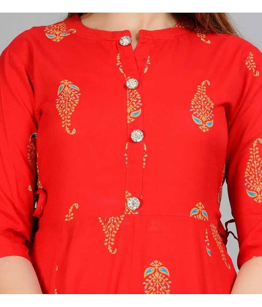 Smien - Grey Rayon Women's Anarkali Kurti ( Pack of 1 ) view 2