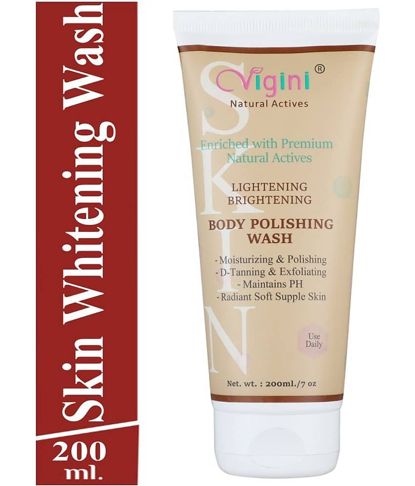 Vigini Skin Whitening Soap Cream Serum Gel use with Body Wash Lightening Face Wash + Scrub 200 mL