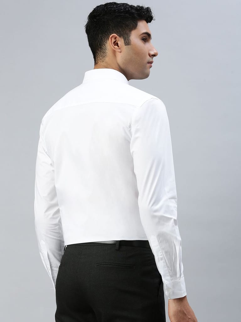 Mens Cotton White Shirt Full Sleeves Pure Cotton view 2