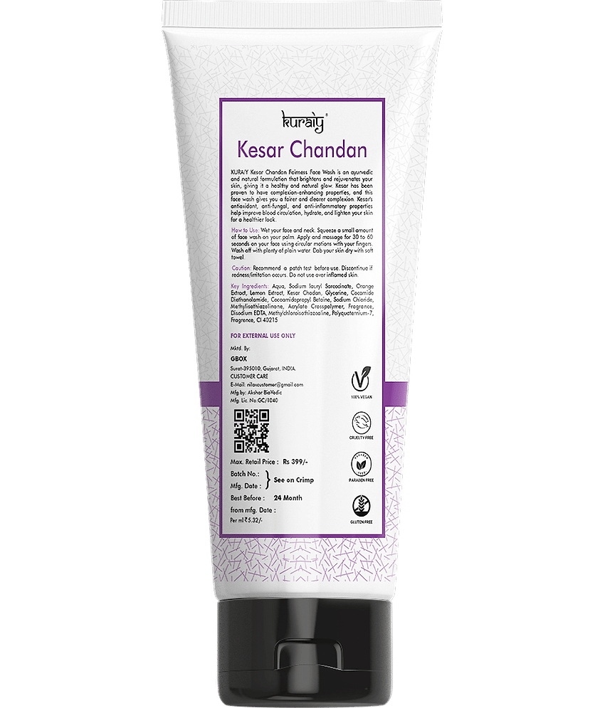 KURAIY Gold Kesar Chandan Face wash For Glowing Skin, All Skin Types 75ml Each (Pack of 3) view 2