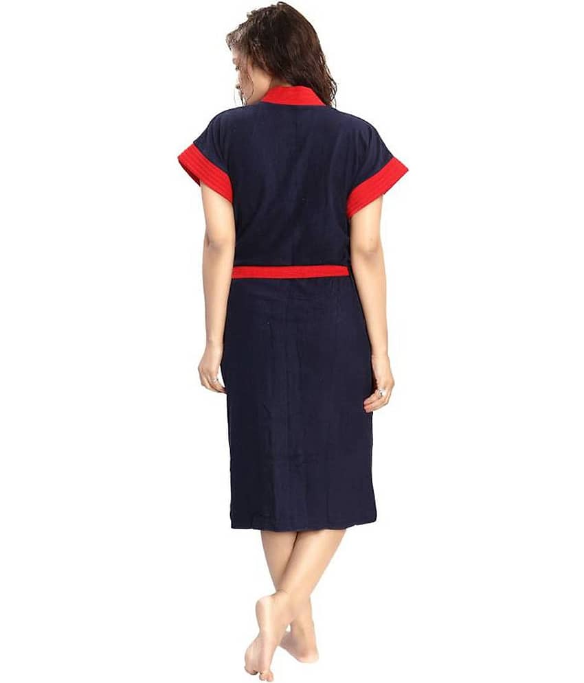 Poorak Blue Free Size Bathrobe ( Pack of 1 ) view 2