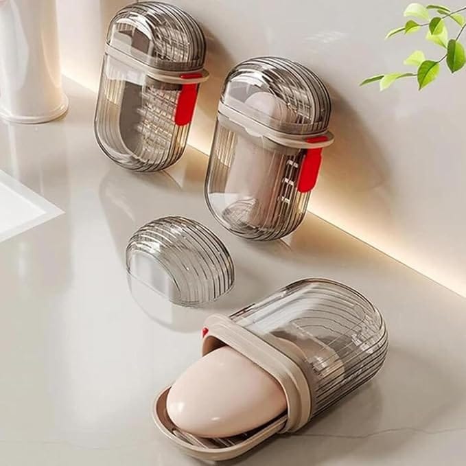 Qshare Travel Soap Box - Plastic Transparent Waterproof Portable Soap Dish Box for Travel, Camping & Outdoor (2 Pcs) view 2