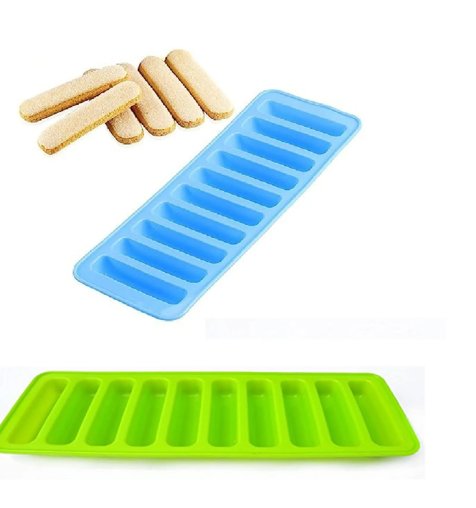 Pack of 2 Silicone Ice Stick Cube Trays with Easy Push and Pop Out Material, Ideal for Sports and Water Bottles view 2