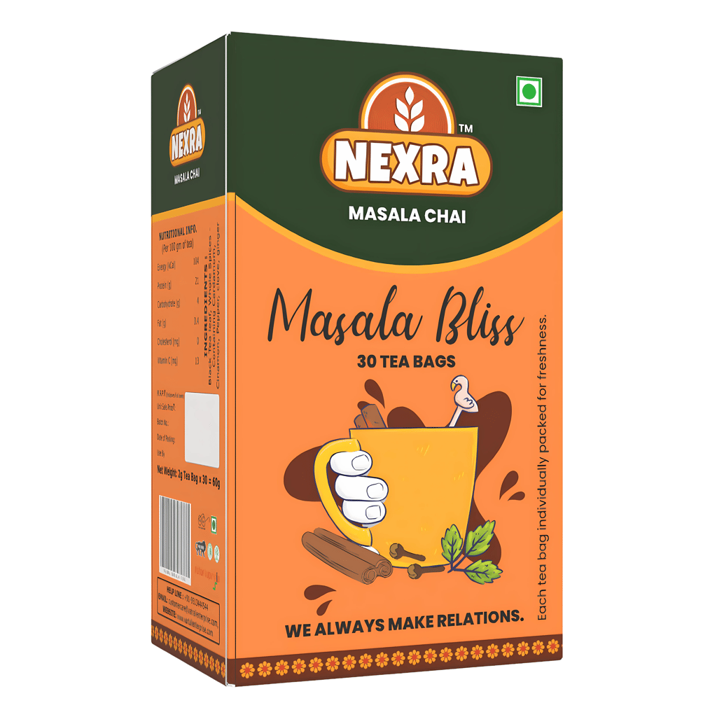 Nexra - Masala Bliss Tea - 30 Exquisite Masala Tea Bags | For Refreshing and Flavorful Experience | Made with 11 Different Hand Ground Spices view 2