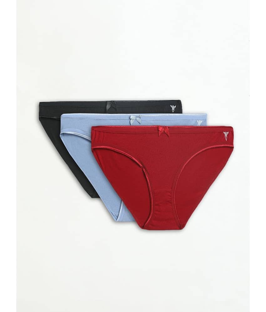 shyygl Pack of 3 Cotton Lycra Solid Women's Bikini ( Multicolor ) Women's panties view 2