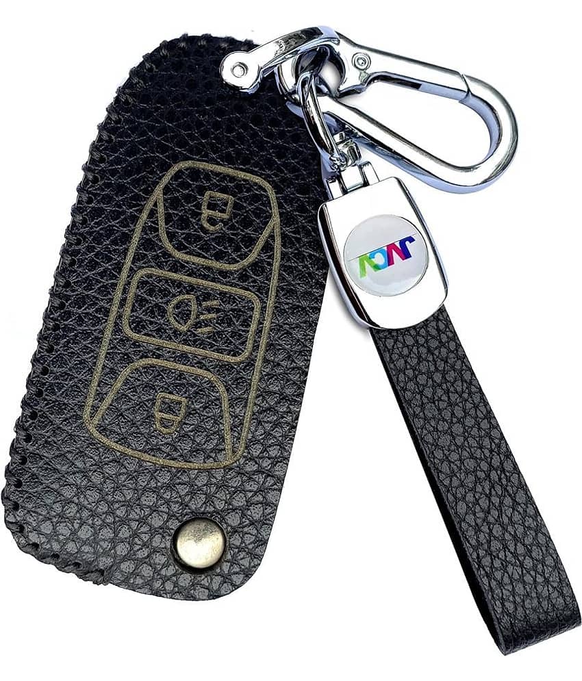 Soft Handmade Lychee Pattern Leather Key Cover Compatible with Tata Tiago Tigor Punch Hexa Nexon Zest Bolt Safari Storme Flip Key