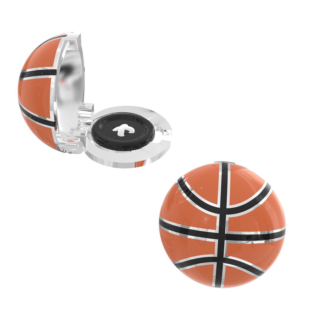 The Smart Buttons - White Gold Colour Plated Shirt Button Cover Cufflinks for Men - Basketball