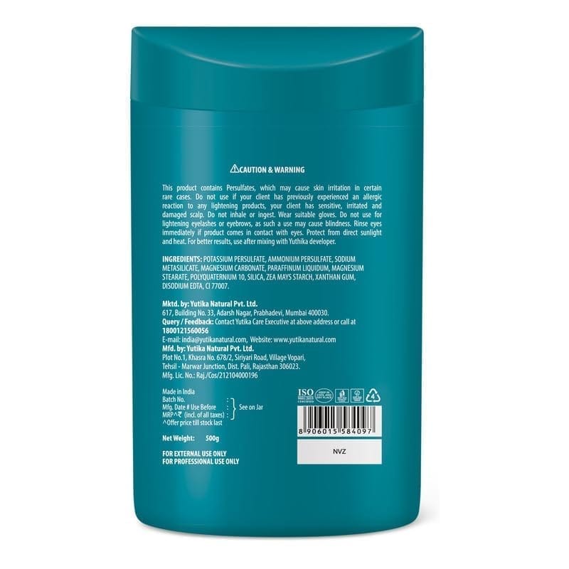 Yuthika Professional Blonder Powder for Hair 500g, Blonde Boost Hair Lightning Powder with Conditioning Actives, Upto 9 Levels Lift, Visible Effect on All Hair Types view 2