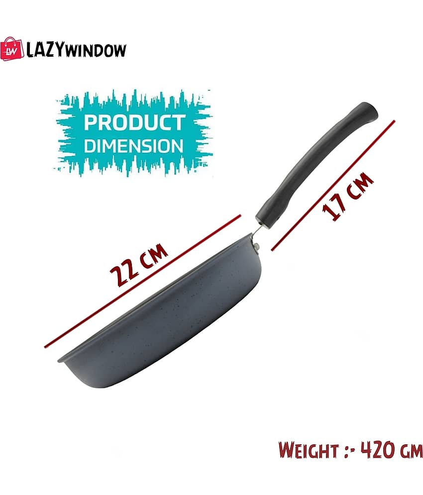 LAZYWINDOW Nonstick Fry Pan Hard Anodised Non-Stick Fry Pan ( Pack of 1 ) view 2