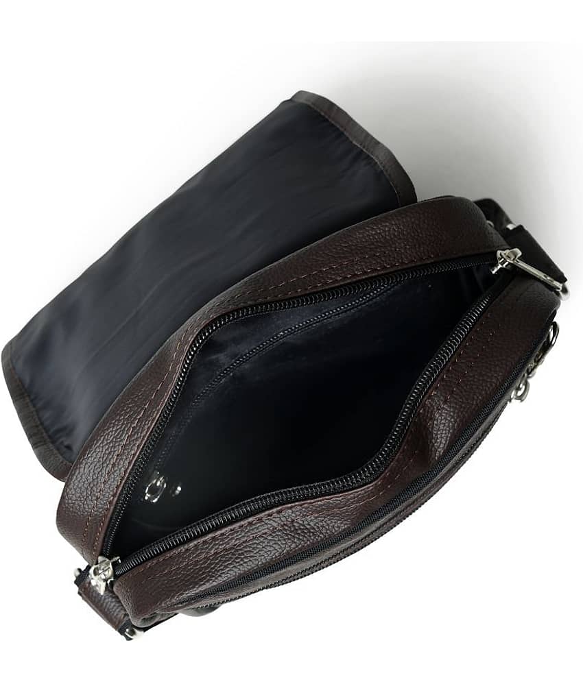 MATRICE - Brown Solid Messenger Bag view 2
