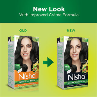 Nisha cream permanent hair color superior quality no ammonia cream formula permanent Fashion Highlights and rich bright long-lasting colour Natural Black (pack of 3) , NATURAL BLACK 1 view 2