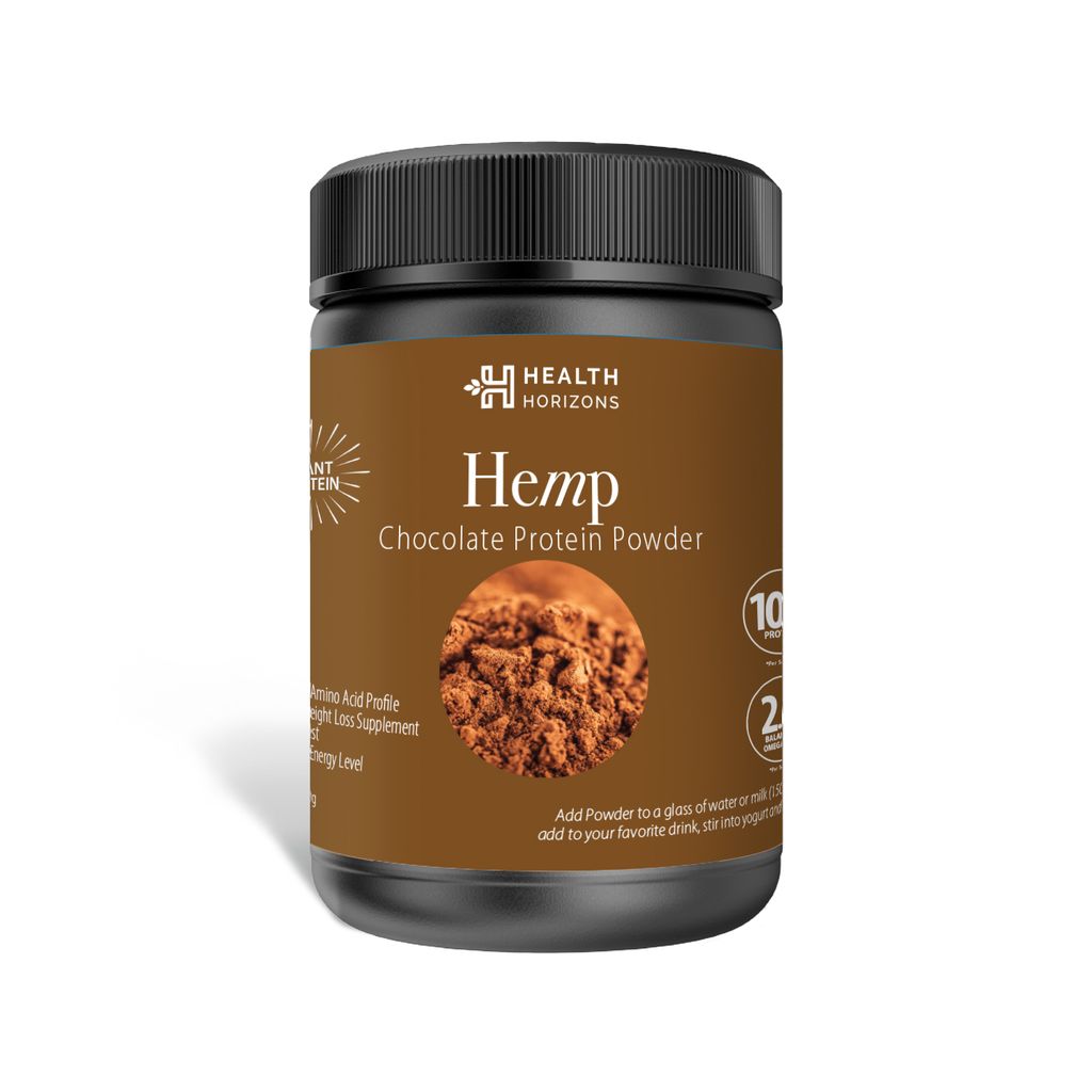 Health Horizons Hemp chocolate Protein Powder | Natural Coconut Sugar| Chocolate Flavor Vegan, Keto Friendly, Gluten Free Plant Protein with Omega 3 and 6 | No Cholesterol | Protein Powder to Build Lean Muscle
