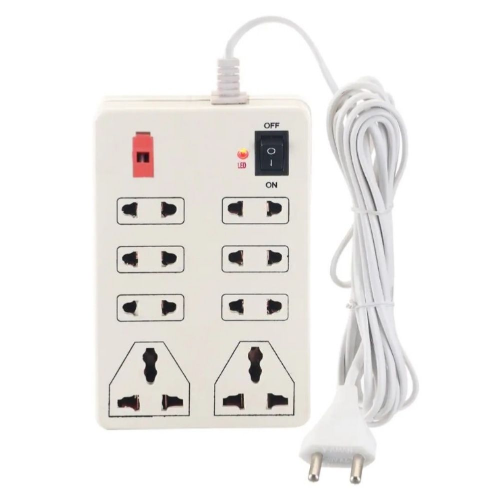 Extension Cord Mini 8+1 LED Indicator 2.5 mtr Universal Long Cable Without USB Port Extension Board view 2