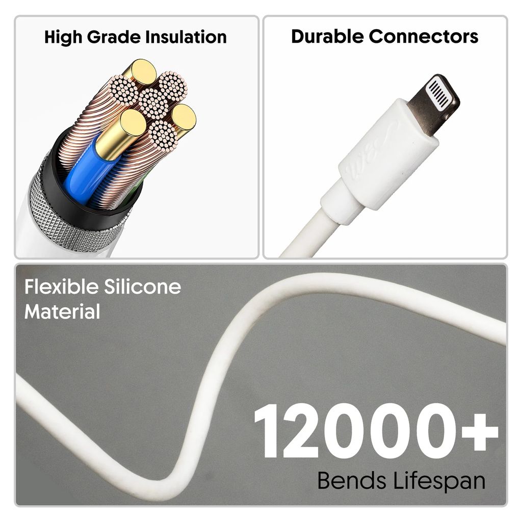 Walta Elite MFI USB to Lightning Cable | Fast Charging MFI Certified Cable For Apple Devices (1 Meter) view 2