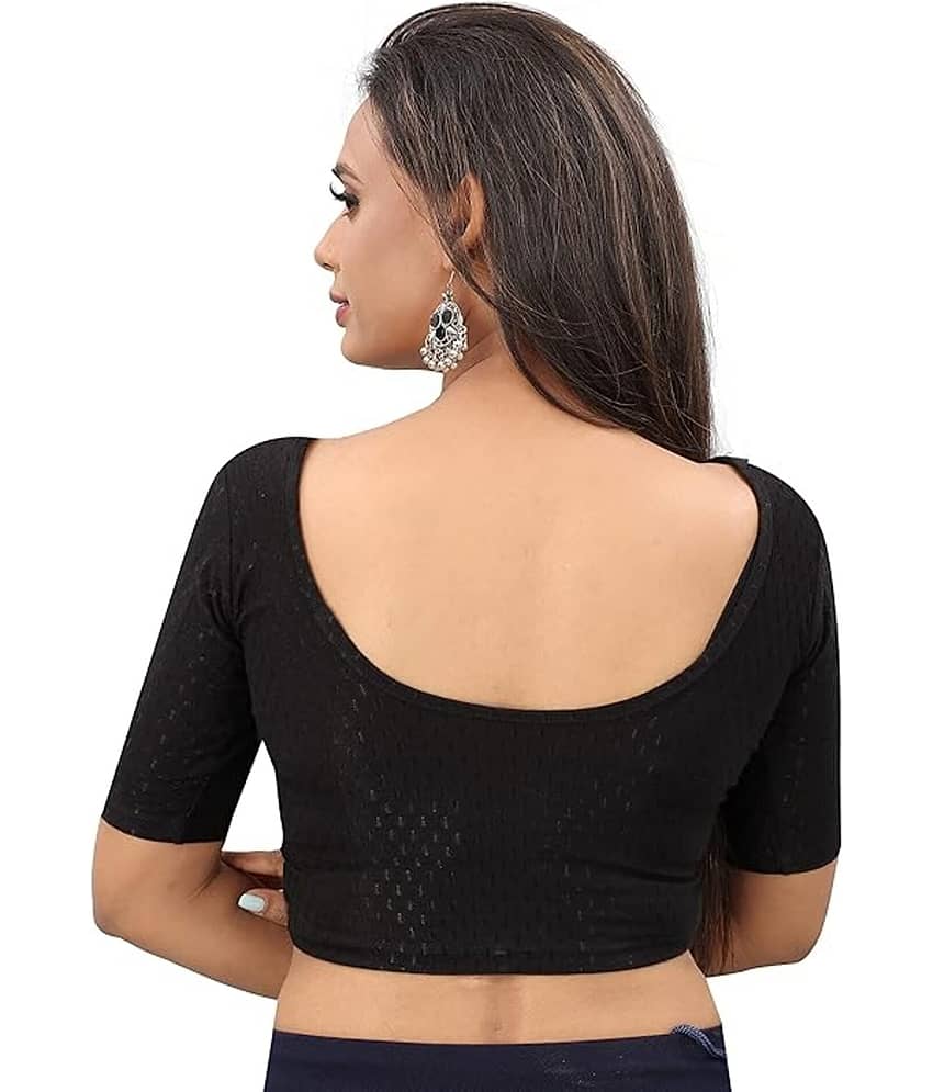 RAJA Black Readymade without Pad Net Women's Blouse ( Pack of 1 ) view 2